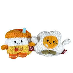 Lot 2 Mini Breakfast Bum Bumz Extraz James Orange Juice Enrique Egg Plush Toy 4”